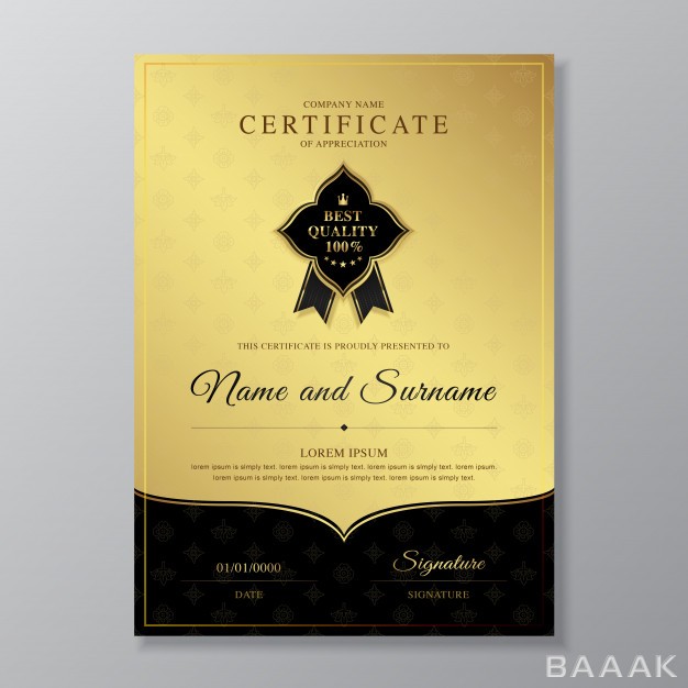 قالب-سرتیفیکیت-خاص-Golden-black-certificate-diploma-design-template_383251921