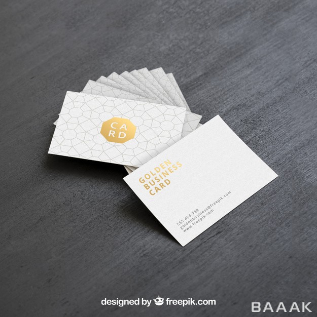 کارت-ویزیت-خلاقانه-Golden-business-card-mock-up_1210389