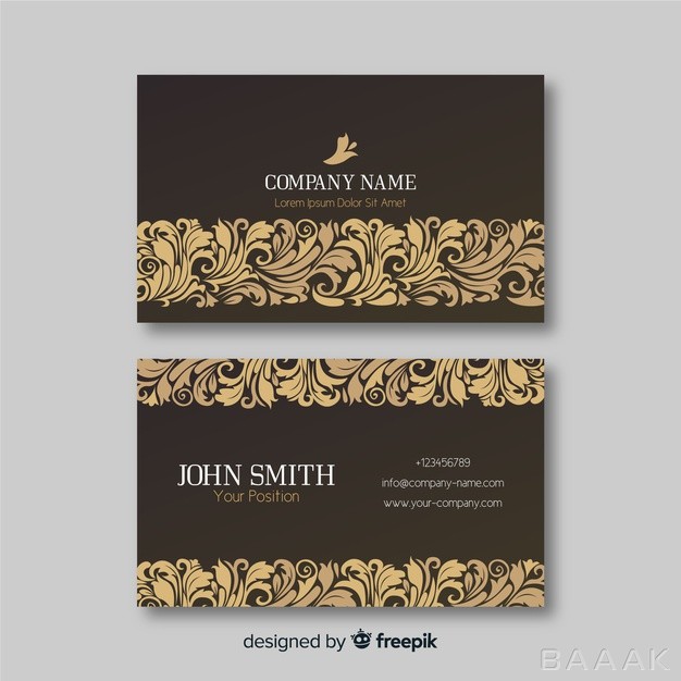 کارت-ویزیت-خاص-Golden-ornamental-business-card-template_5549136