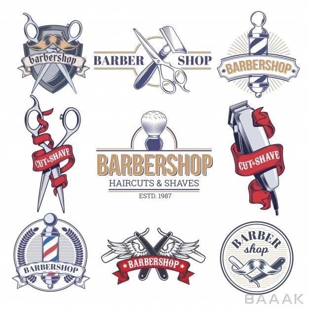 لوگو-زیبا-Collection-badges-logos-with-barbershop-tools_1215704