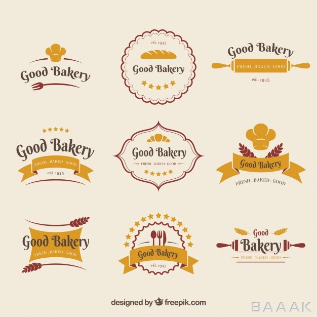 لوگو-جذاب-و-مدرن-Collection-bakery-logos-flat-style_211103837