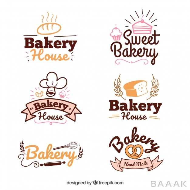 لوگو-خاص-Collection-bakery-logos-hand-drawn-style_668672970