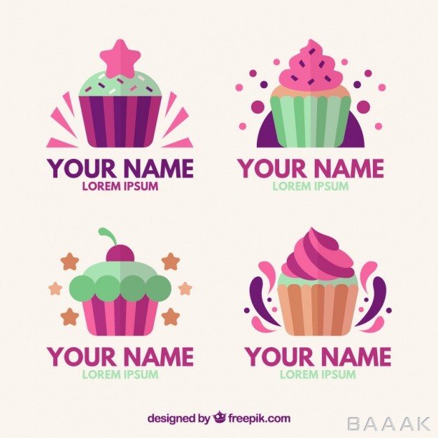 لوگو-پرکاربرد-Collection-colorful-cupcake-logos_1041118