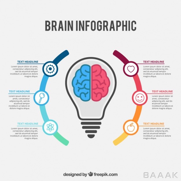 اینفوگرافیک-پرکاربرد-Colorful-brain-infographic-template_1014189