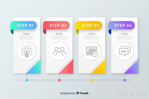 اینفوگرافیک-جذاب-Colorful-infographic-steps-flat-design_4906167