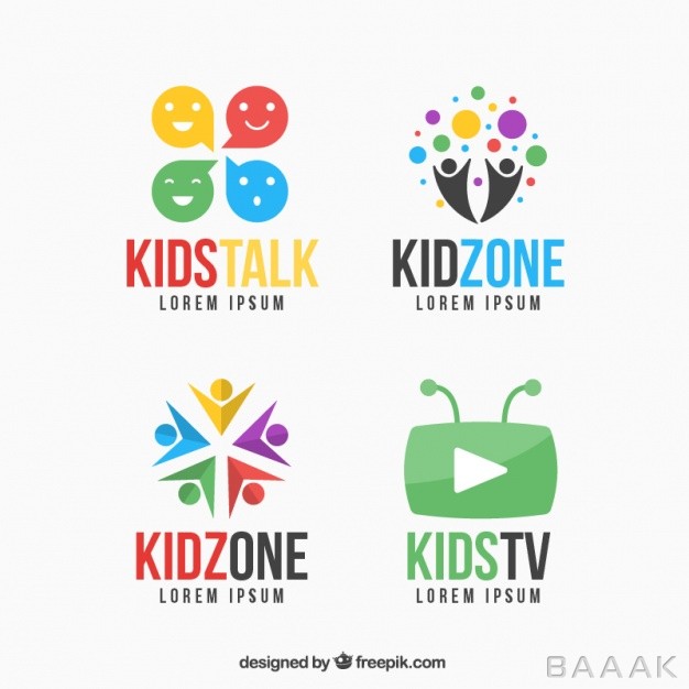 لوگو-فوق-العاده-Colorful-kid-logo-set_992330