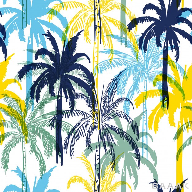 پس-زمینه-خاص-و-مدرن-Colorful-summer-palm-trees-white-forest-background_850787836