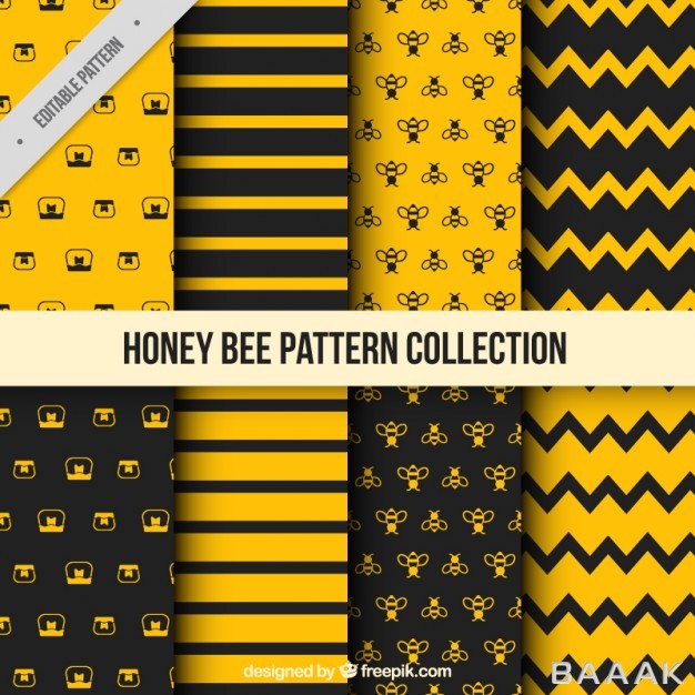 پترن-مدرن-و-خلاقانه-Honey-pattern-with-bees_271175676