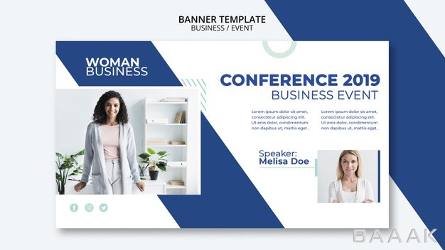 بنر-زیبا-و-خاص-Conference-template-with-business-woman-concept_752924062