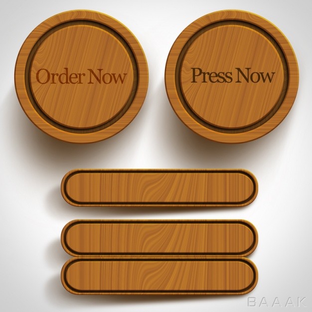 رابط-کاربری-فوق-العاده-Wooden-buttons-collection_400056580