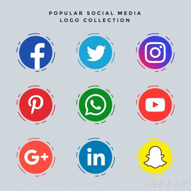 آیکون-فوق-العاده-Popular-social-media-icons-set_321328389