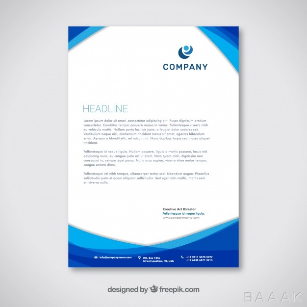 بروشور-جذاب-Corporate-brochure-with-blue-wavy-shapes_1257920