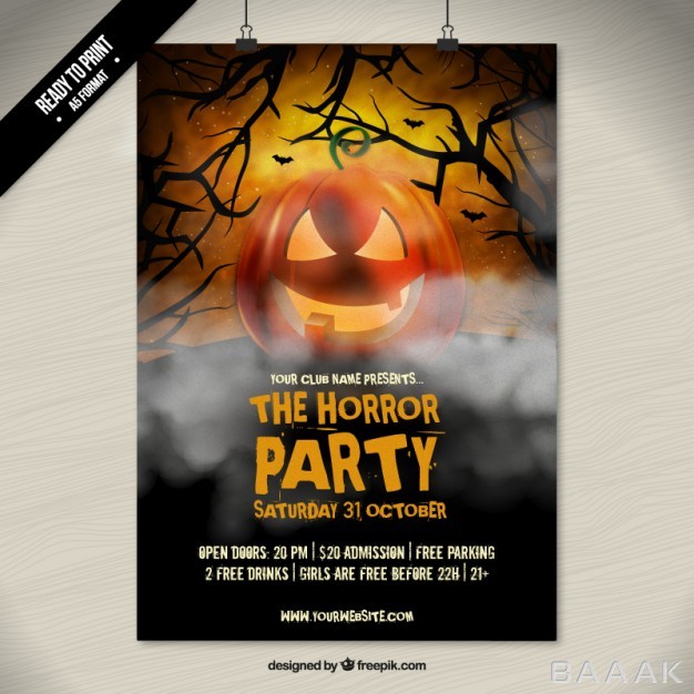 پوستر-زیبا-Horror-halloween-party-poster_649556065