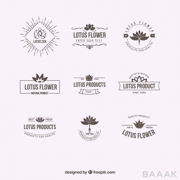 لوگو-زیبا-و-جذاب-Lotus-flower-logos_838436351