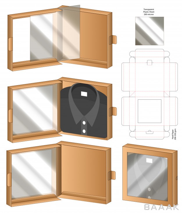 Download باک | موکاپ خاص و مدرن Box packaging die cut template ...