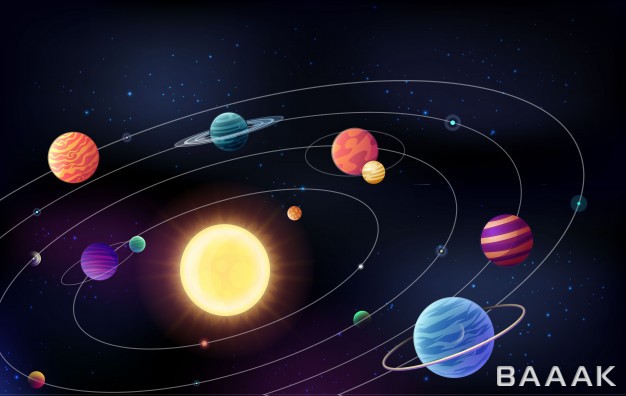 پس-زمینه-زیبا-Space-background-with-planetts-moving-around-sun-orbits_477924182
