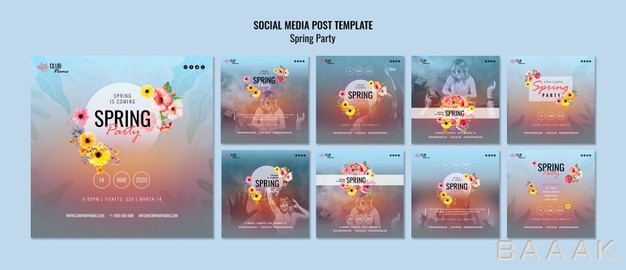 شبکه-اجتماعی-مدرن-و-خلاقانه-Spring-party-social-media-posts-template_528271994