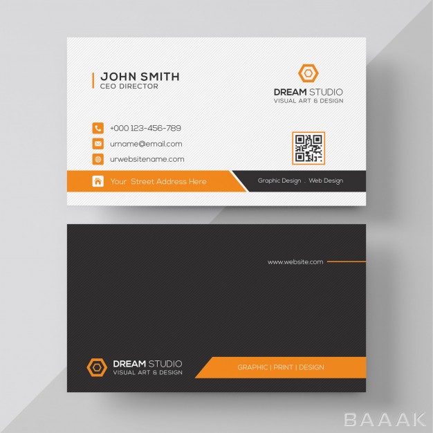 کارت-ویزیت-زیبا-و-خاص-Orange-elegant-corporate-card_801036171