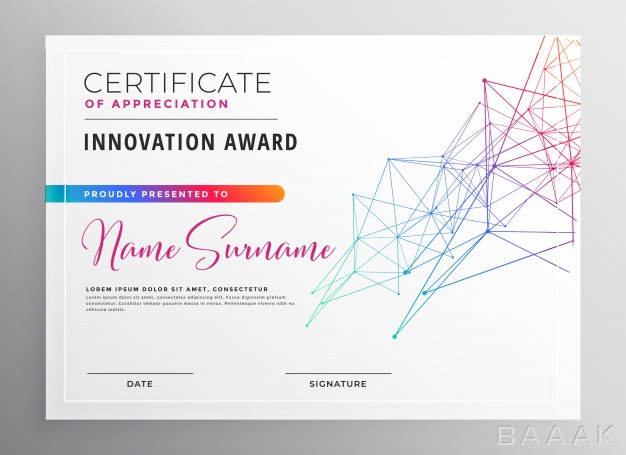 قالب-سرتیفیکیت-پرکاربرد-Creative-colorful-certificate-template-design_907135959