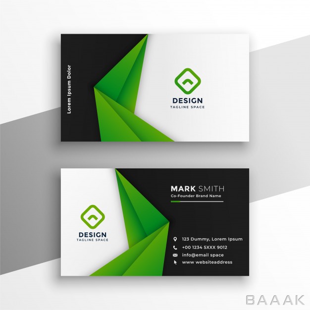 کارت-ویزیت-زیبا-و-جذاب-Green-abstract-modern-business-card-design_4475108