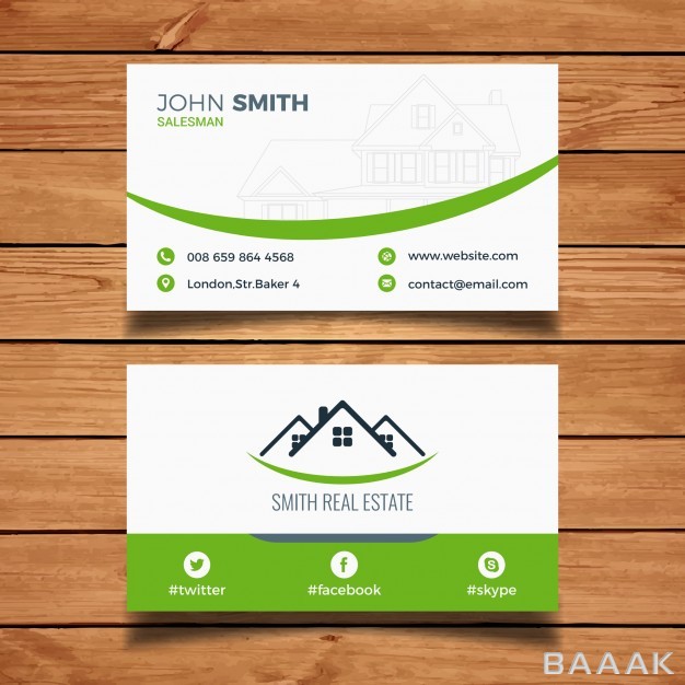 کارت-ویزیت-فوق-العاده-Green-real-estate-business-card_1133853