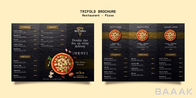 بروشور-مدرن-و-خلاقانه-Trifold-brochure-pizza-restaurant_252801683