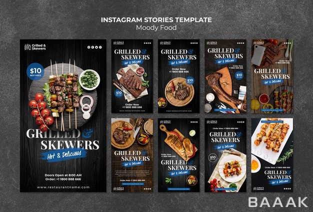 اینستاگرام-خاص-Grilled-skewers-restaurant-instagram-stories-template_856310027