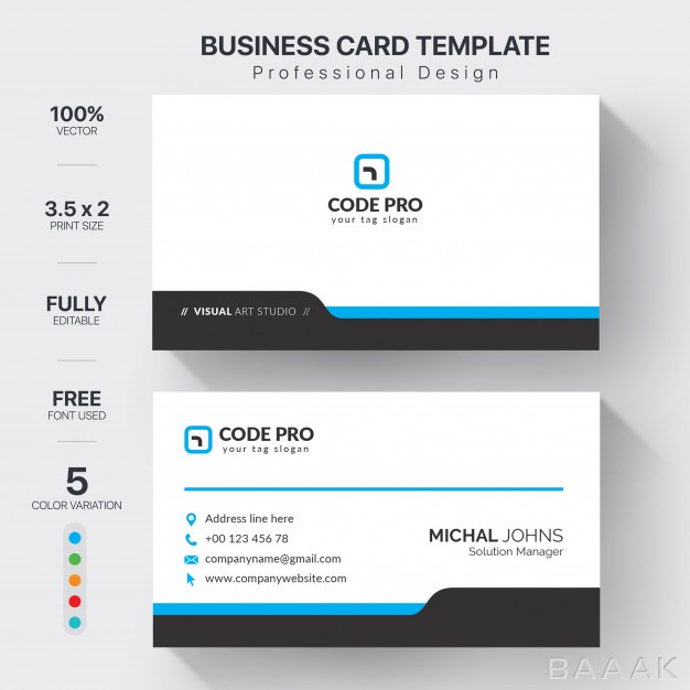 کارت-ویزیت-خاص-و-خلاقانه-Professional-business-cards-template-with-color-variation_357497839
