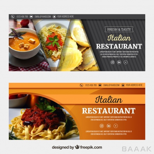 بنر-جذاب-Italian-restaurant-web-banner-collection-with-photo_328446470