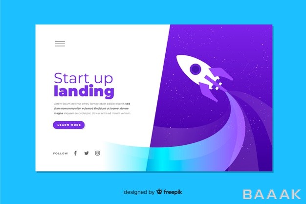صفحه-فرود-خاص-و-خلاقانه-Startup-business-landing-page-with-rocket_5513370