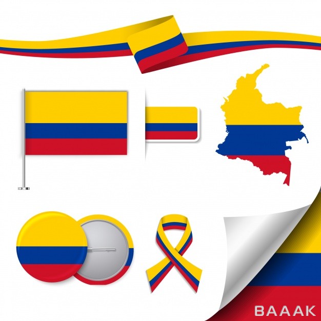 ست-پرچم-نشان-و-نقشه-با-تم-کشور-کلمبیا_402393073