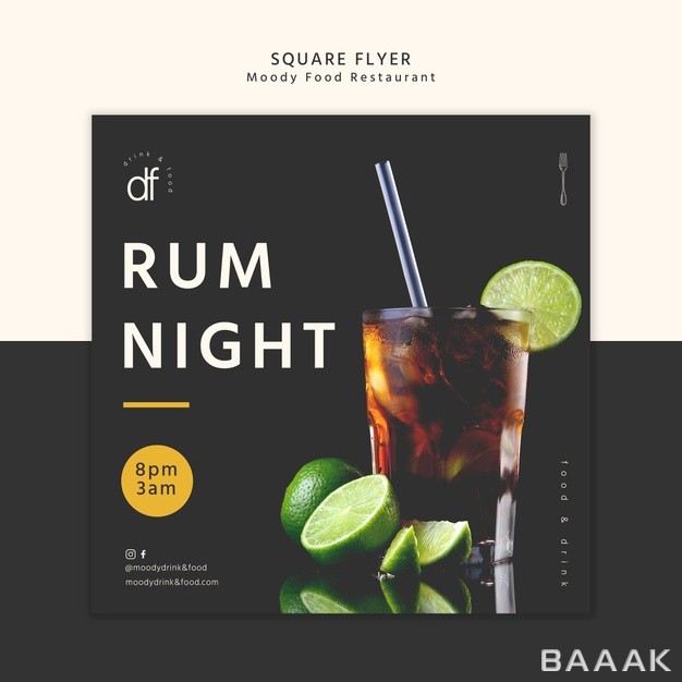 تراکت-مدرن-و-جذاب-Rum-night-restaurant-square-flyer_724619424