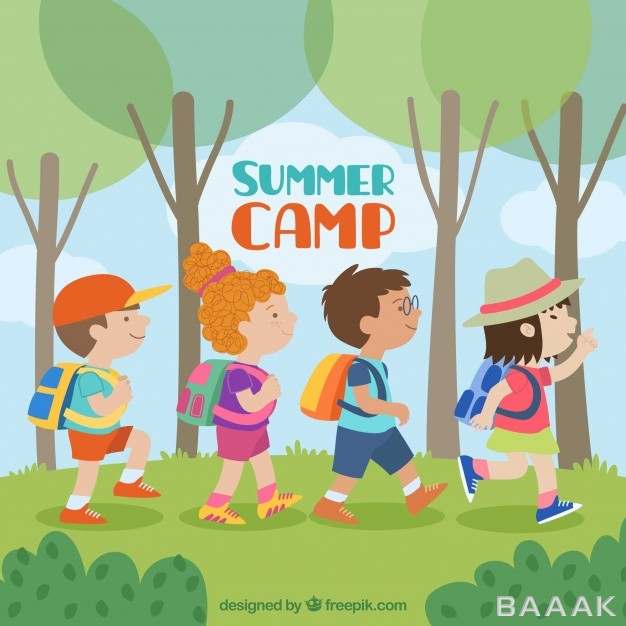 پس-زمینه-خاص-و-مدرن-Summer-camp-background-with-kids-walking_638717282