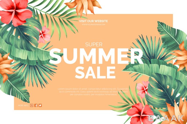 بنر-پرکاربرد-Summer-sale-tropical-banner_120089880
