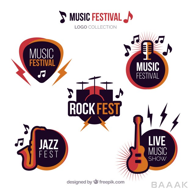 لوگو-خاص-Music-festival-logo-collection-with-flat-design_2360743