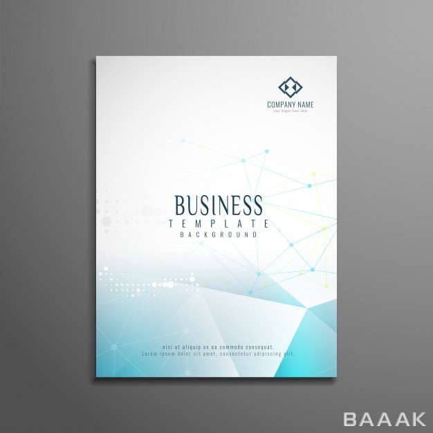 بروشور-زیبا-و-جذاب-Business-brochure-template-with-blue-polygonal-shapes_1192342