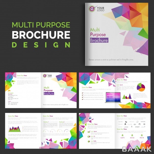 بروشور-خاص-و-مدرن-Business-brochure-template-with-colorful-geometric-shapes_1069159
