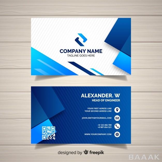 کارت-ویزیت-مدرن-Business-card-template-with-geometric-shapes_3099248