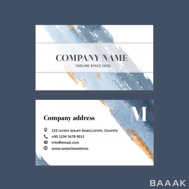 کارت-ویزیت-جذاب-و-مدرن-Business-card-template-with-watercolor-brustrokes_5261003
