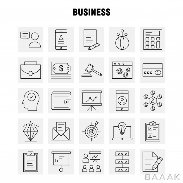 آیکون-مدرن-و-خلاقانه-Business-line-icon-set_602987812