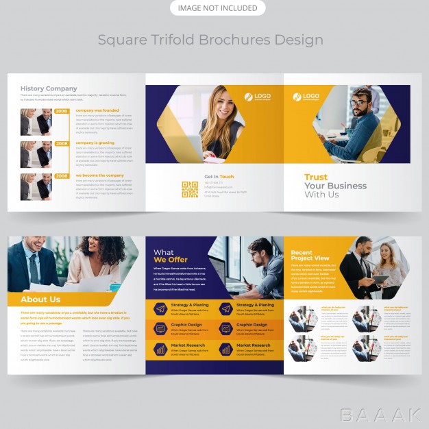 بروشور-خلاقانه-Business-square-trifold-brochure-design_3966447