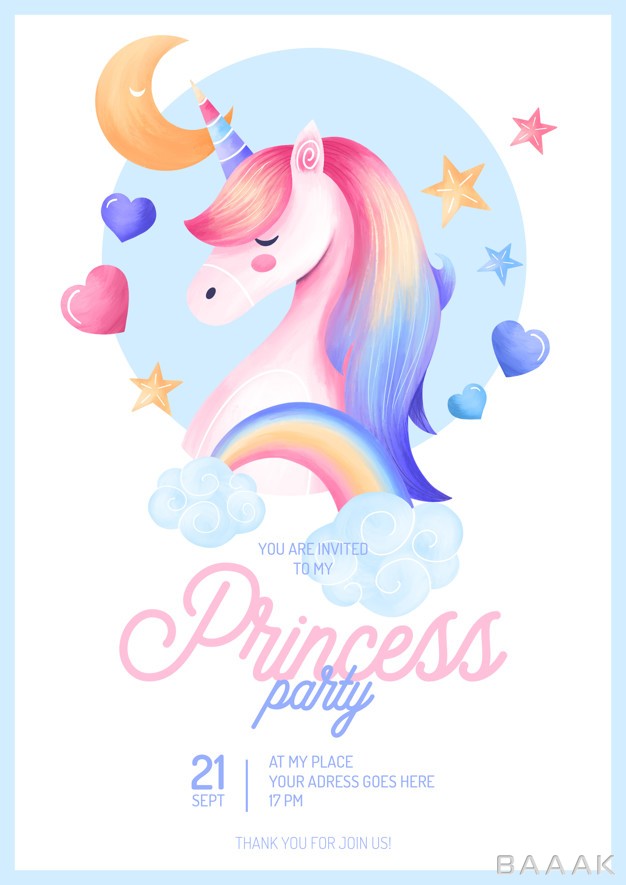 تراکت-خاص-Cute-princess-party-invitation-template_951703969