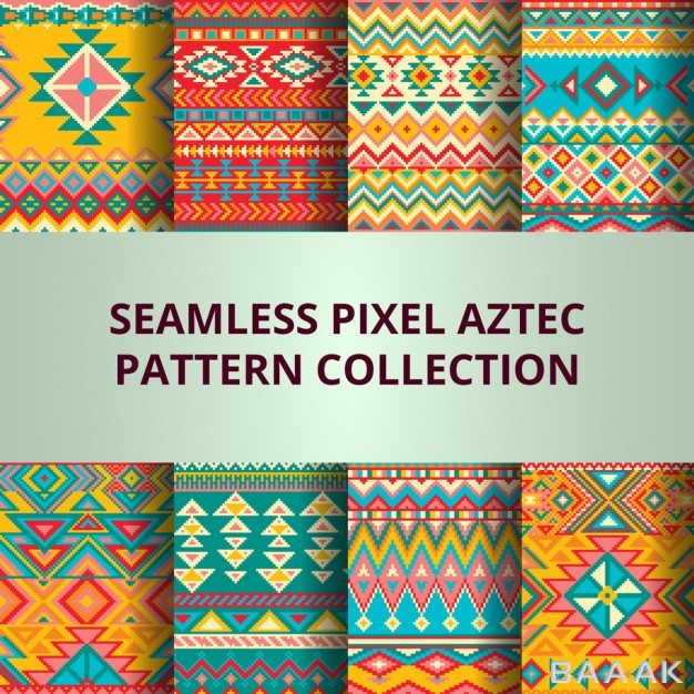 پترن-زیبا-و-جذاب-Aztec-colorful-pixel-pattern_361364508