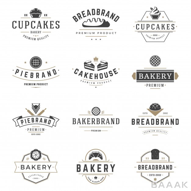 لوگو-مدرن-و-خلاقانه-Bakery-shop-logo-badges-design-templates-set-vector-pastry-food-bake-house-logos_580421978