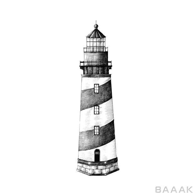 پس-زمینه-فوق-العاده-Hand-drawn-lighthouse-isolated-white-background_135637717
