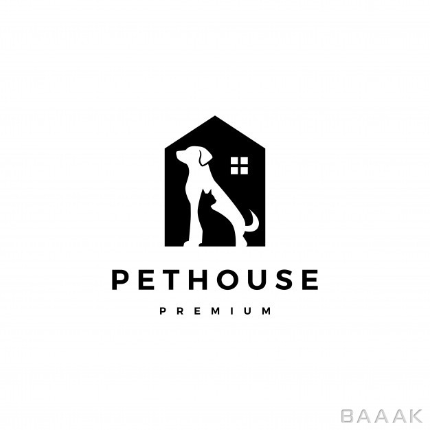 لوگو-خاص-و-مدرن-Dog-cat-pet-house-home-logo-vector-negative-space_4860037