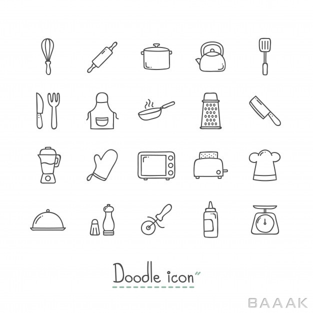آیکون-مدرن-و-خلاقانه-Doodle-kitchen-icons_638108220