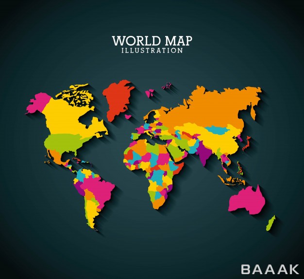 تصویر-وکتوری-از-نقشه-جهان-با-رنگ-های-مختلف_143162419