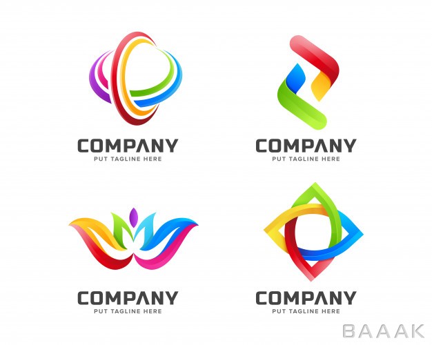 لوگو-پرکاربرد-Gradient-business-colorful-rainbow-logo-template-with-abstract-shape_5101397