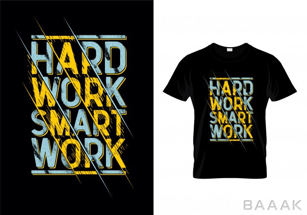طرح-تیشرت-مدرن-و-جذاب-Hard-work-smart-work-typography-t-shirt-design-vector_933503279